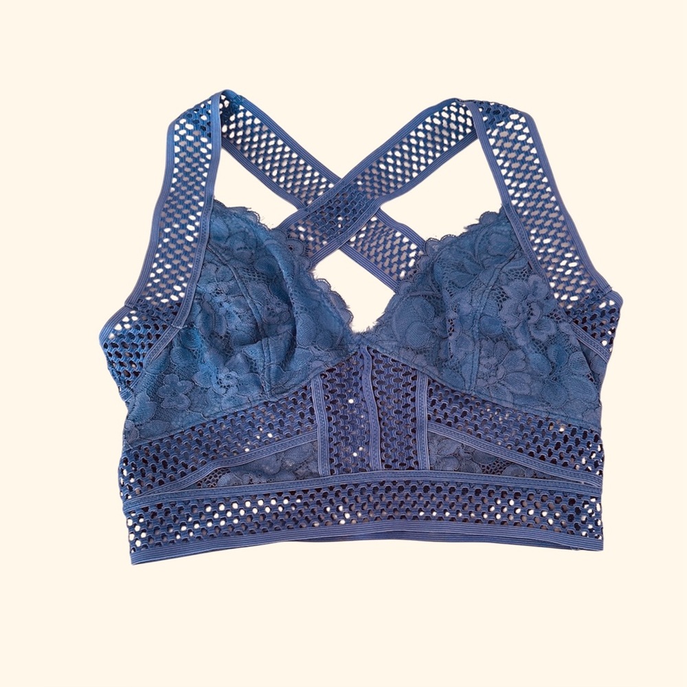 NWOT Set - Free People Intimates - Lace Bralette Set - Blue and Red - Picture 6 of 10